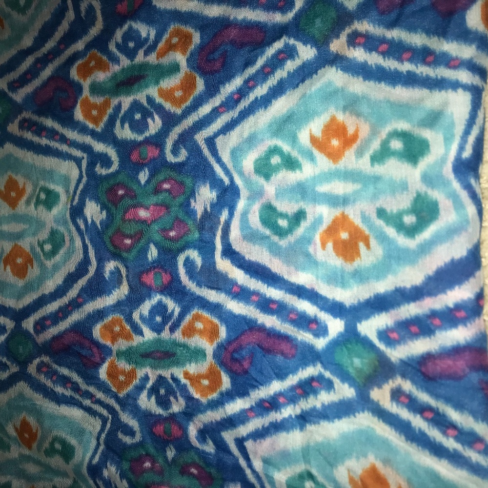 Multi-Colored Sheer Patterned Scarf / Wrap